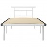 Estructura de cama de metal blanco 100x200 cm 3