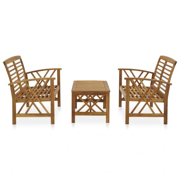 3 pcs conjunto lounge de jardim madeira de acácia maciça M 2