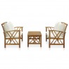 3 pcs conjunto lounge de jardim c/ almofadões acácia maciça 2