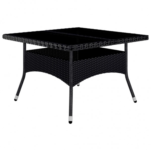 Set de comedor de jardín 9 pzas ratán PE y madera acacia negro M 2
