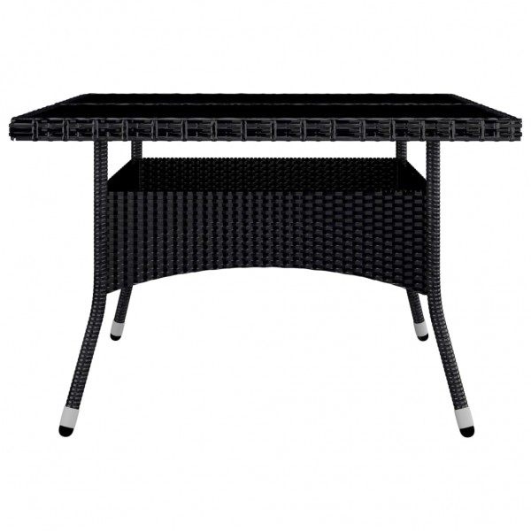 Set de comedor de jardín 9 pzas ratán PE y madera acacia negro M 4