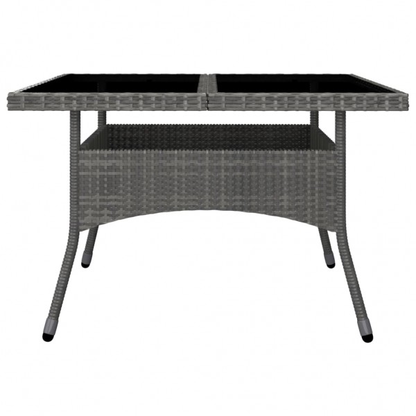 Set de comedor de jardín 9 pzas ratán PE y madera acacia gris M 3