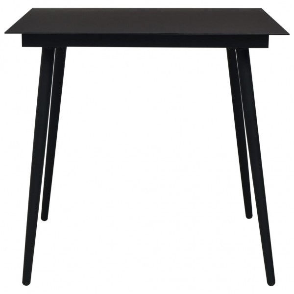 Juego de comedor de jardín 3 piezas ratán PVC negro M 3