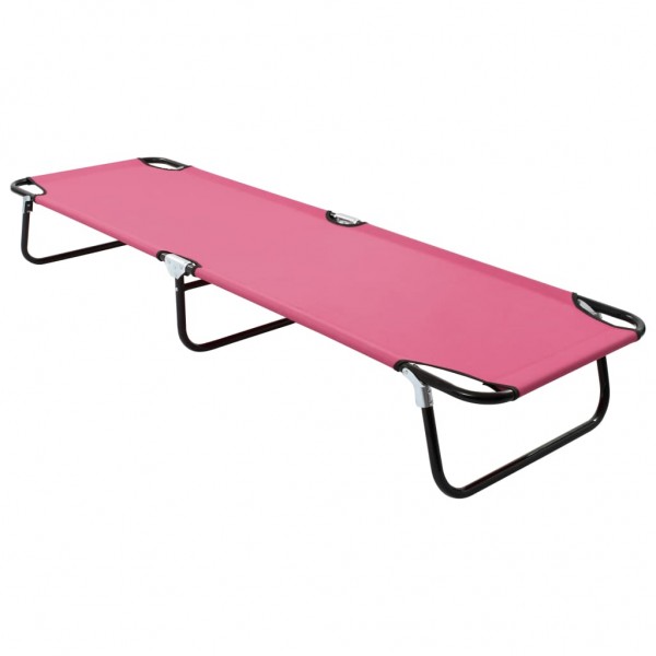 Tumbona plegable de acero rosa D
