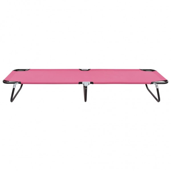 Tumbona plegable de acero rosa M 2