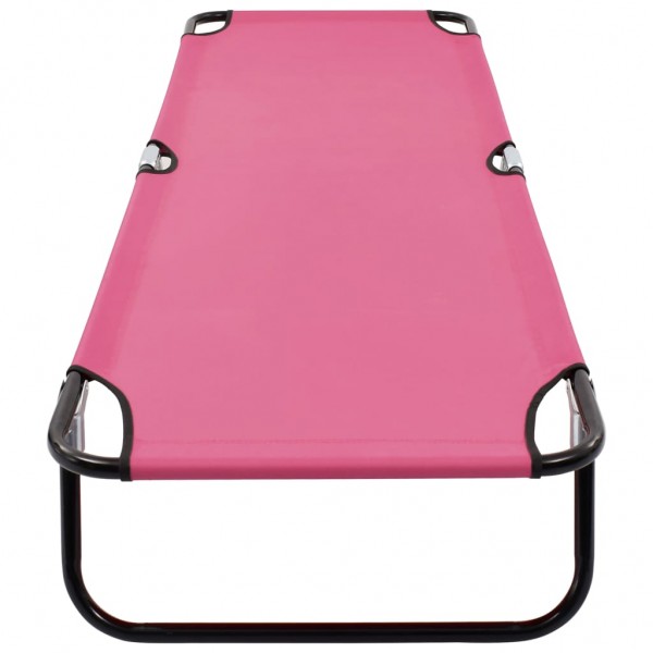 Tumbona plegable de acero rosa M 5