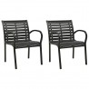 Cadeiras de jardim 2 pcs aço e WPC preto 1