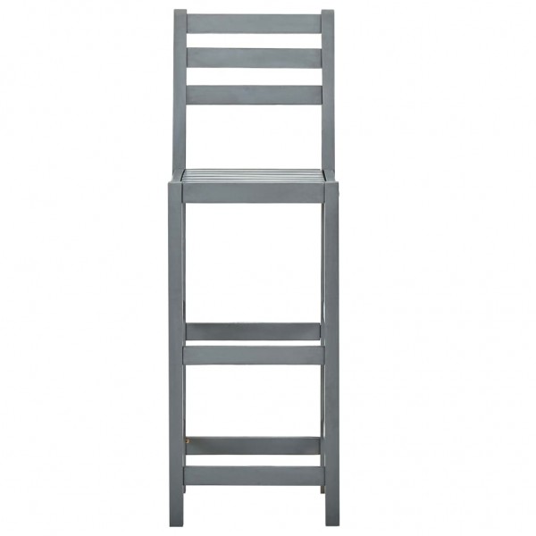 Bancos de bar 4 pcs madeira de acácia maciça cinzento M 3