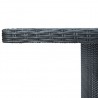 Mesa de jardín de ratán sintético y vidrio templado gris oscuro 4