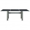 Mesa de jardín de ratán sintético y vidrio templado gris claro 2