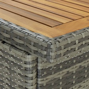 Set de mesa y sillas de bar jardín 3 pzas ratán sintético gris H