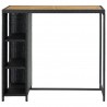 Mesa de bar com prateleiras 120x60x110 cm vime PE preto 2