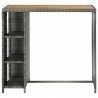 Mesa bar estante almacenaje 120x60x110 cm ratán sintético gris 3