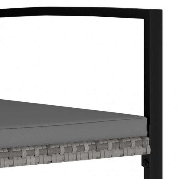 Sillas de comedor de jardín 2 unidades ratán sintético gris M 5