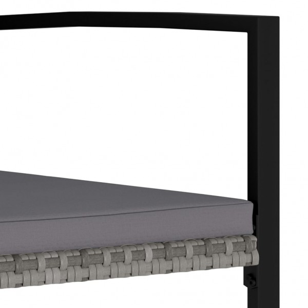 Sillas de comedor de jardín 4 unidades ratán sintético gris M 5