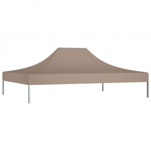 Teto para tenda de festas 4.5x3 m 270 g/m² cinzento-acastanhado H