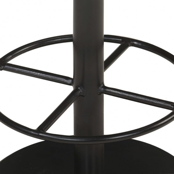 Taburete de cocina de cuero auténtico gris envejecido M 4