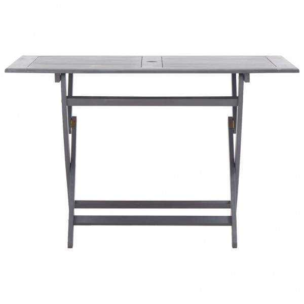 Juego de comedor de jardín 5 pzas madera maciza de acacia gris M 4