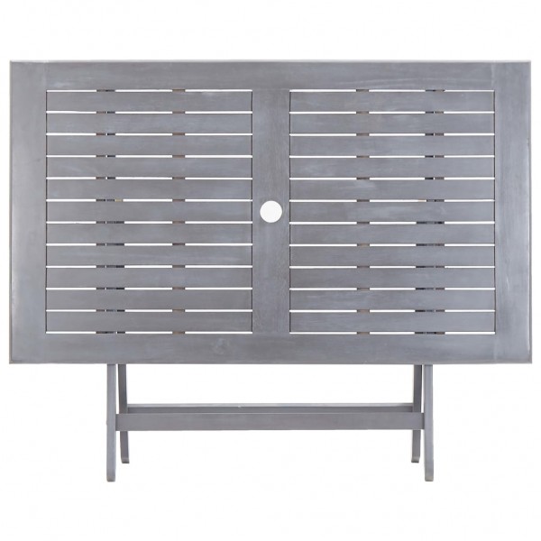 Juego de comedor de jardín 7 pzas madera maciza de acacia gris M 5