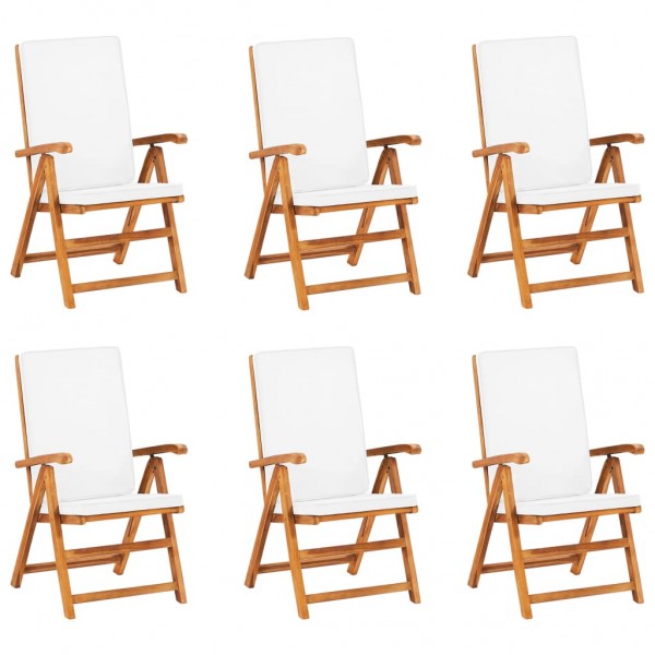 Comedor de jardín 7 piezas con cojines madera maciza de teca M 5