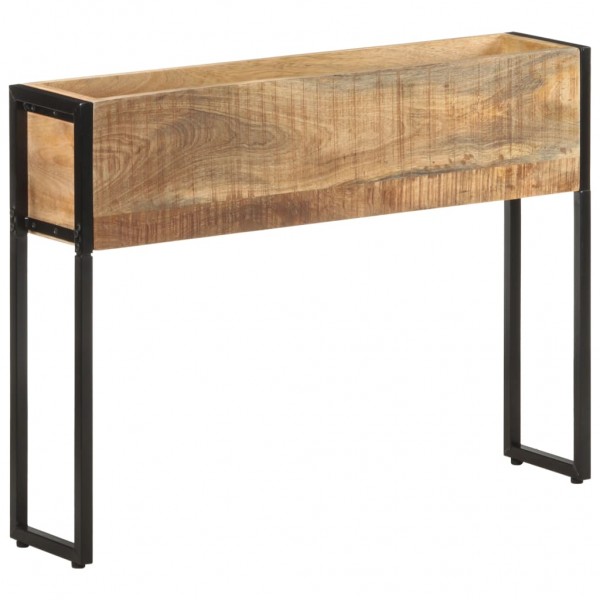 Jardinera de madera de mango rugosa 90x20x68 cm D