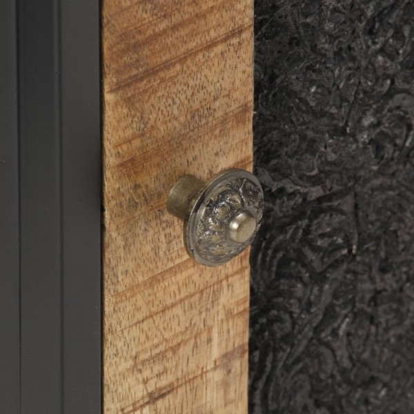 Mesita de noche de madera de mango rugosa 40x30x50 cm M 2