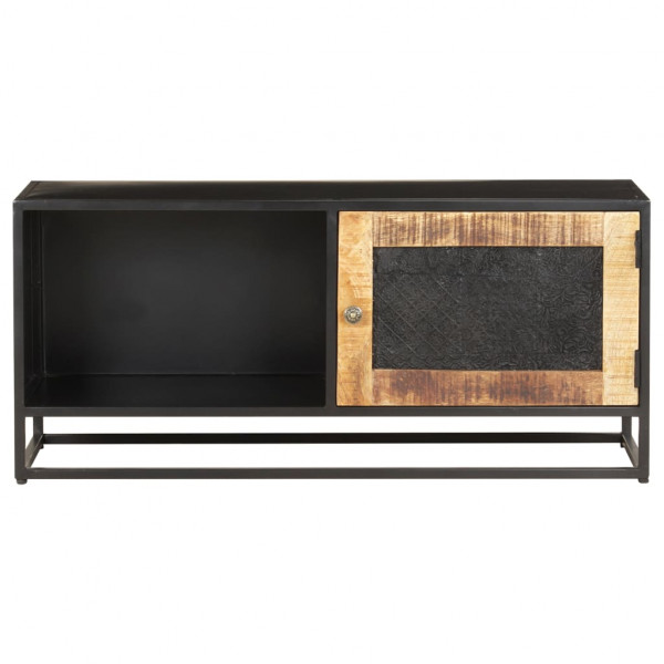 Mueble para TV de madera maciza de mango rugosa 90x30x40 cm M 4