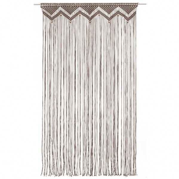 Cortina de macramé algodón gris taupé 140x240 cm M 2