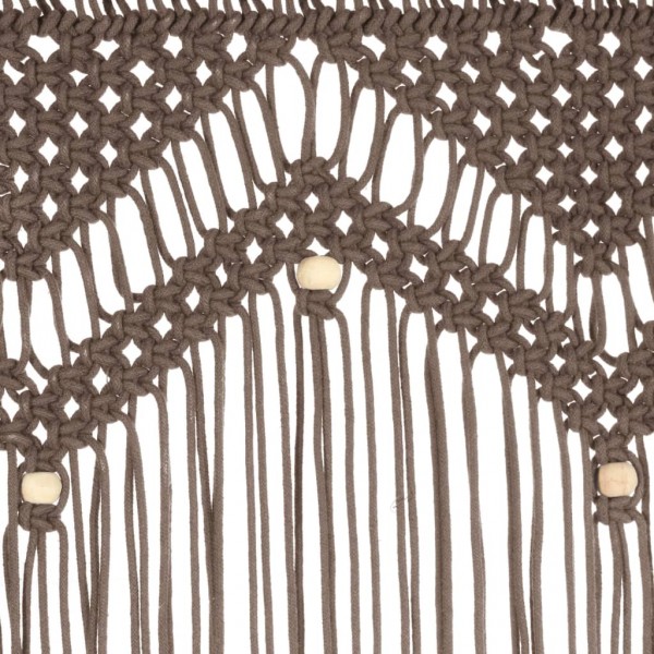Cortina de macramé algodón gris taupé 140x240 cm M 4