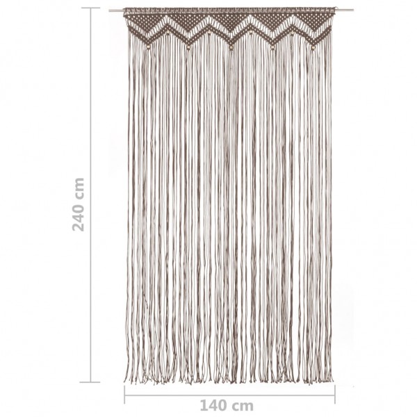 Cortina de macramé algodón gris taupé 140x240 cm M 5