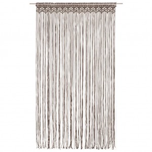 Cortina de macramé algodón gris taupé 140x240 cm H