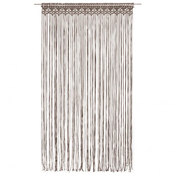 Cortina de macramé algodón gris taupé 140x240 cm M 2