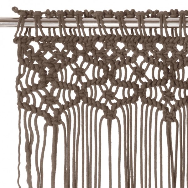 Cortina de macramé algodón gris taupé 140x240 cm M 3