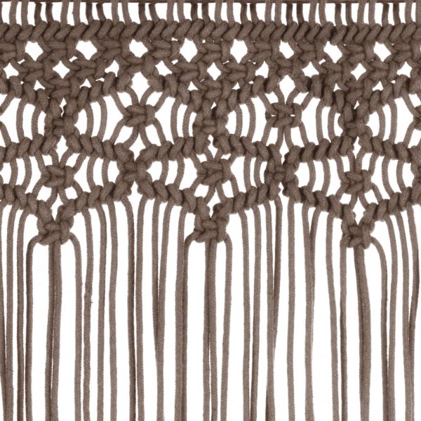 Cortina de macramé algodón gris taupé 140x240 cm M 4