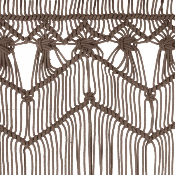 Cortina em macramé 140x240 cm algodão cinzento-acastanhado M 4