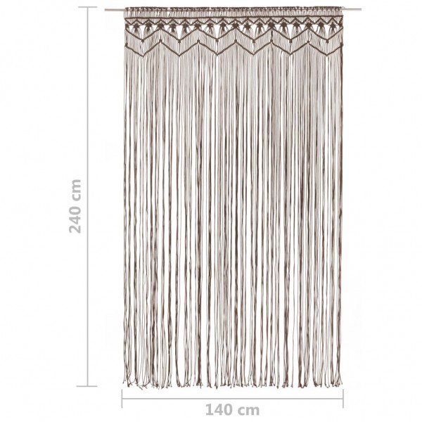 Cortina em macramé 140x240 cm algodão cinzento-acastanhado M 5