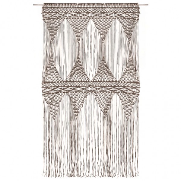 Cortina de macramé algodón gris taupé 140x240 cm M 2