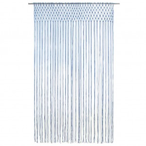 Cortina de macramé algodón azul 140x240 cm H
