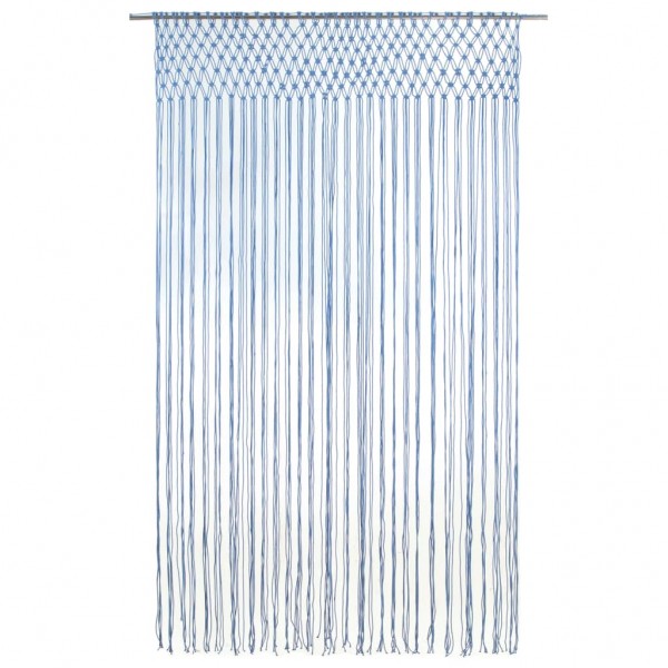 Cortina de macramé algodón azul 140x240 cm M 2
