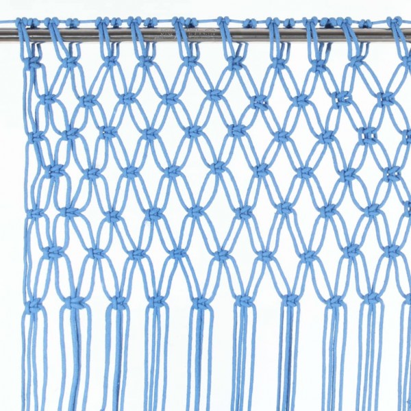 Cortina macramé 140x240 cm algodão azul M 3