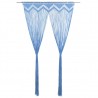 Cortina macramé 140x240 cm algodão azul 1