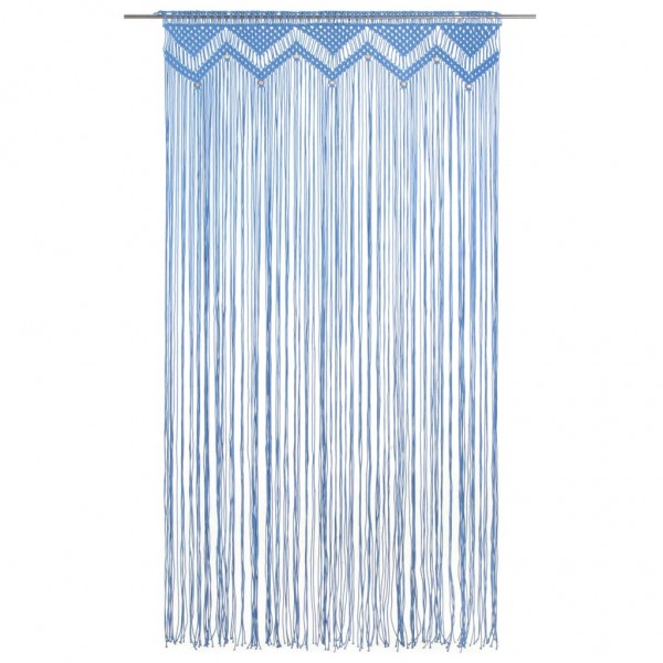Cortina macramé 140x240 cm algodão azul M 2