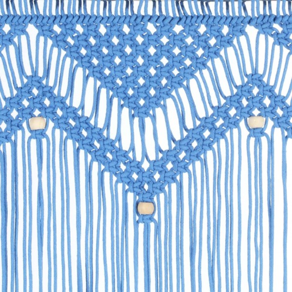 Cortina de macramé algodón azul 140x240 cm M 4