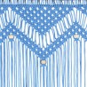 Cortina macramé 140x240 cm algodão azul 4