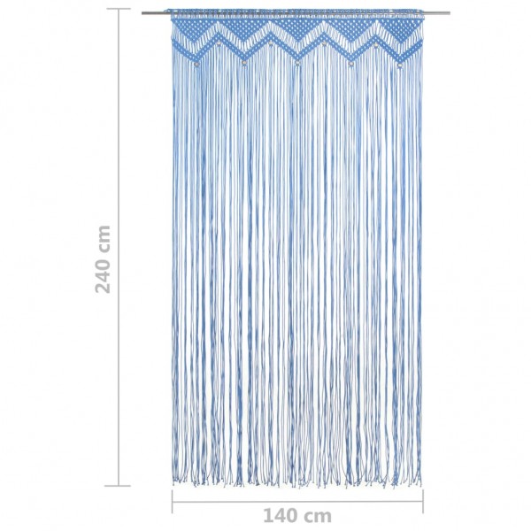 Cortina de macramé algodón azul 140x240 cm M 5