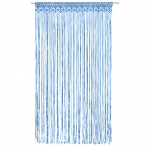 Cortina de macramé algodón azul 140x240 cm H