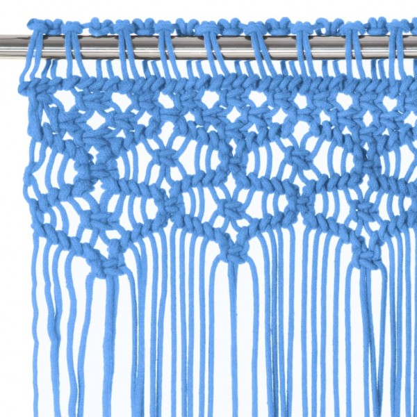 Cortina de macramé algodón azul 140x240 cm M 3