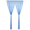 Cortina macramé 140x240 cm algodão azul 1