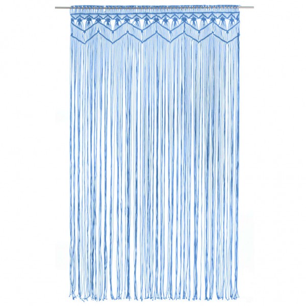 Cortina macramé 140x240 cm algodão azul M 2