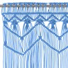 Cortina macramé 140x240 cm algodão azul 3